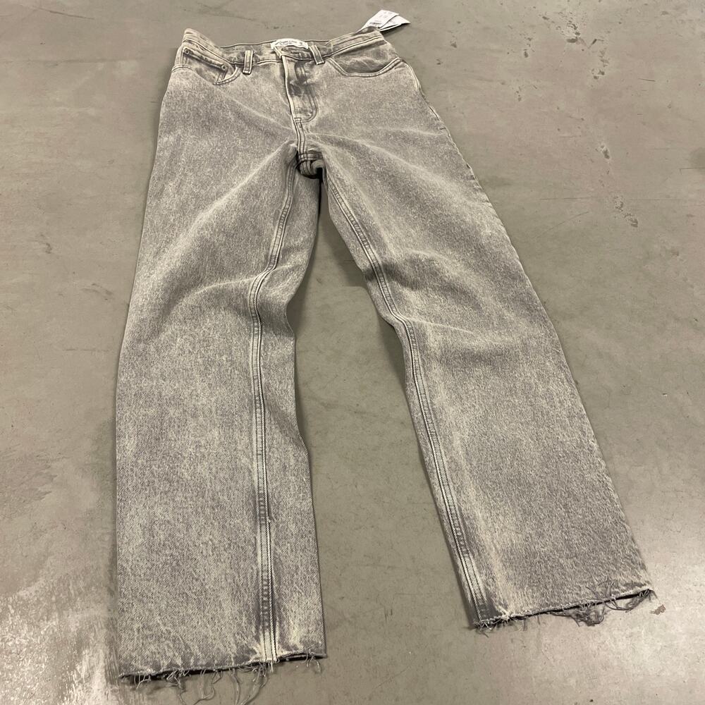 Abercrombie & Fitch Straight Leg Gray Acid-Wash Jeans